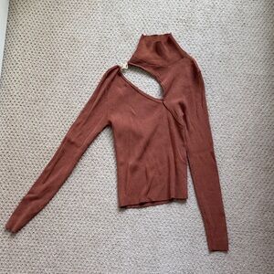 Zara Rust Cut-Out turtle neck